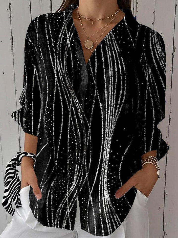 Casual Black Long Sleeve Top
