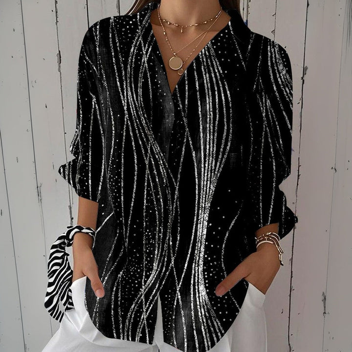 Casual Black Long Sleeve Top
