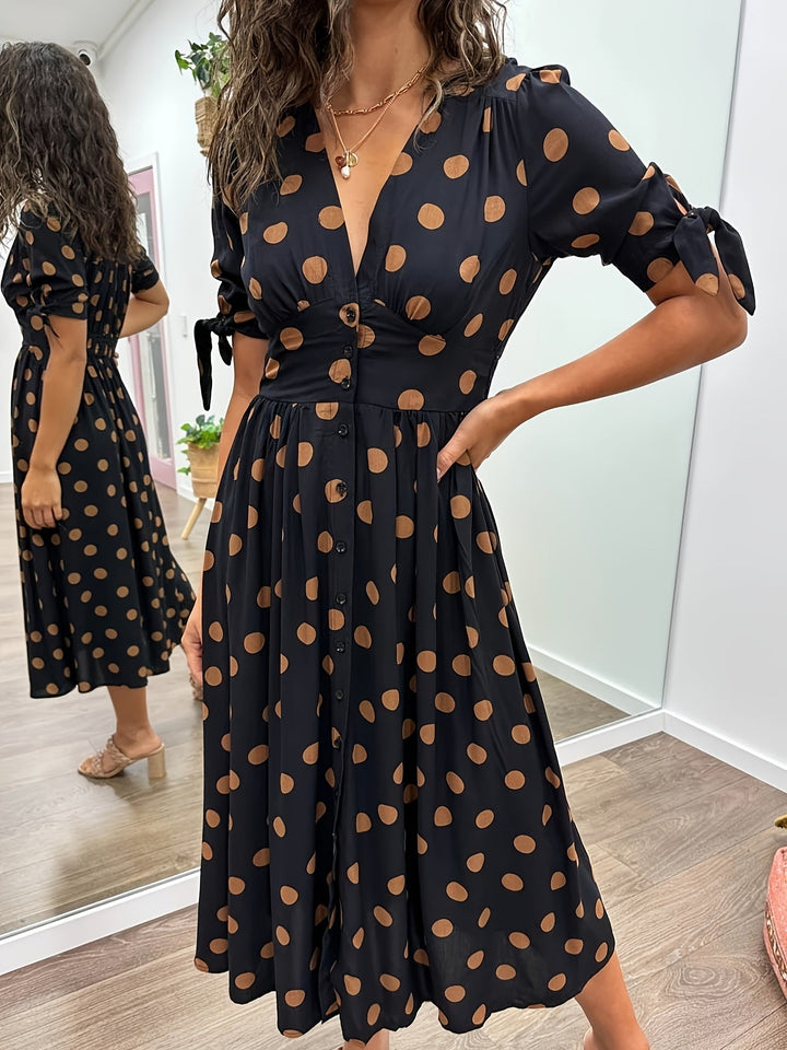 Mila | Polka Dot V-Neck Dress