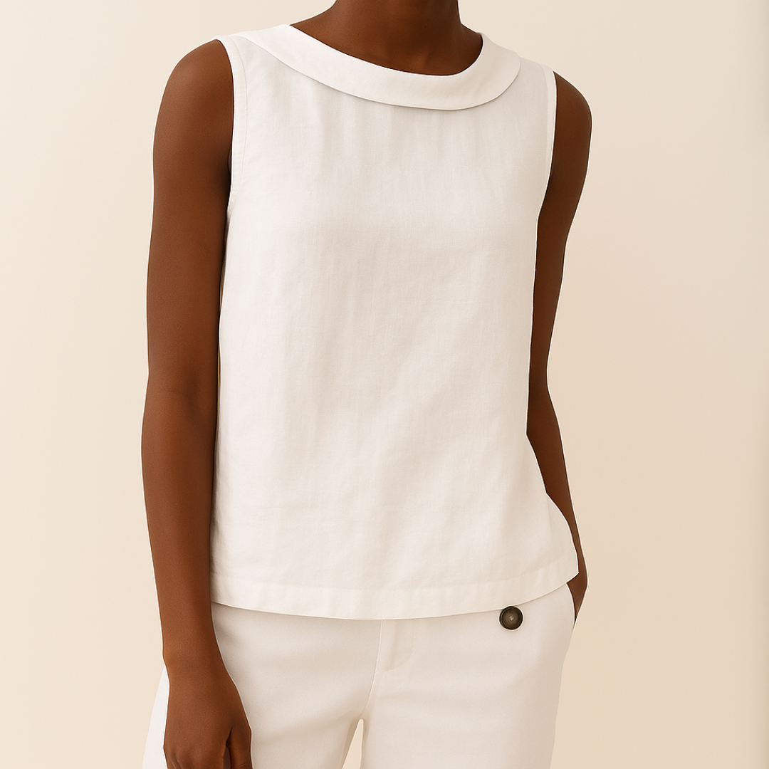 Hayley™ | Sleeveless Roll Collar Top