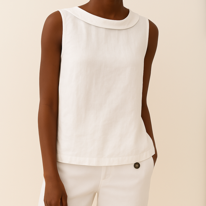 Hayley™ | Sleeveless Roll Collar Top