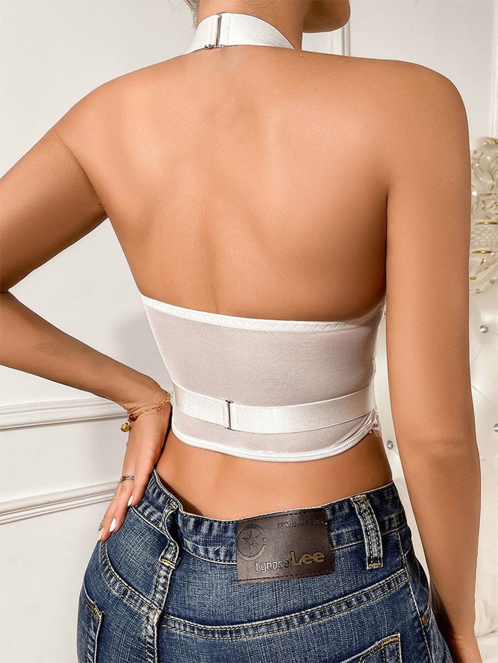 Lace Eyelash Halter Top