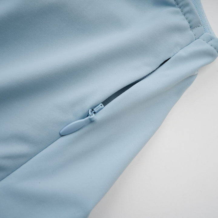 asymmetrical pleated maxi dress in Baby-blue
