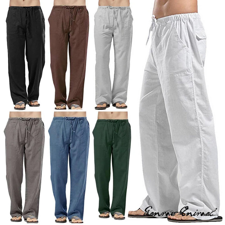 Fashion Mens Linen Wide Pants