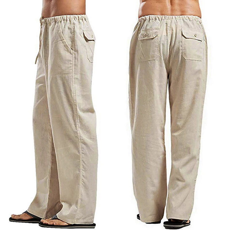 Fashion Mens Linen Wide Pants