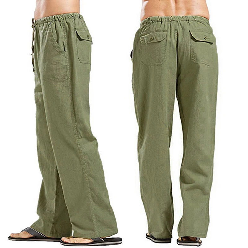 Fashion Mens Linen Wide Pants