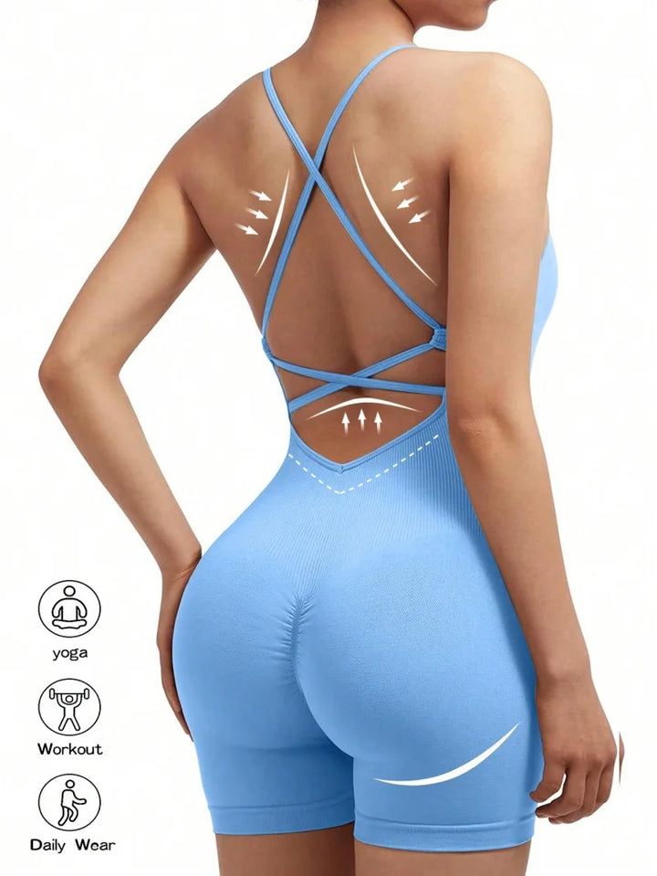 Fitness Jumpsuit Women Cross