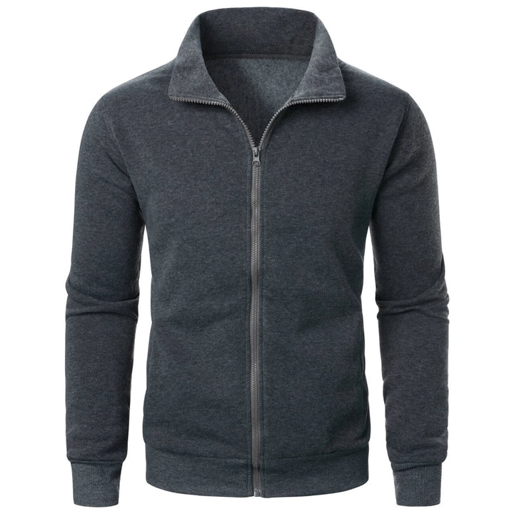 Men's casual sports zipper stand collar hoodie