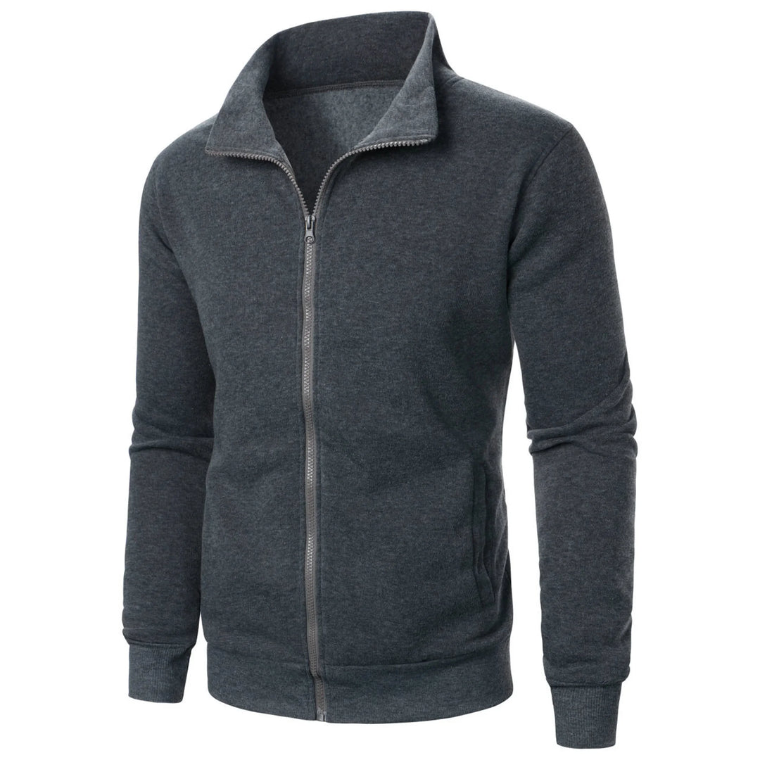 Men's casual sports zipper stand collar hoodie