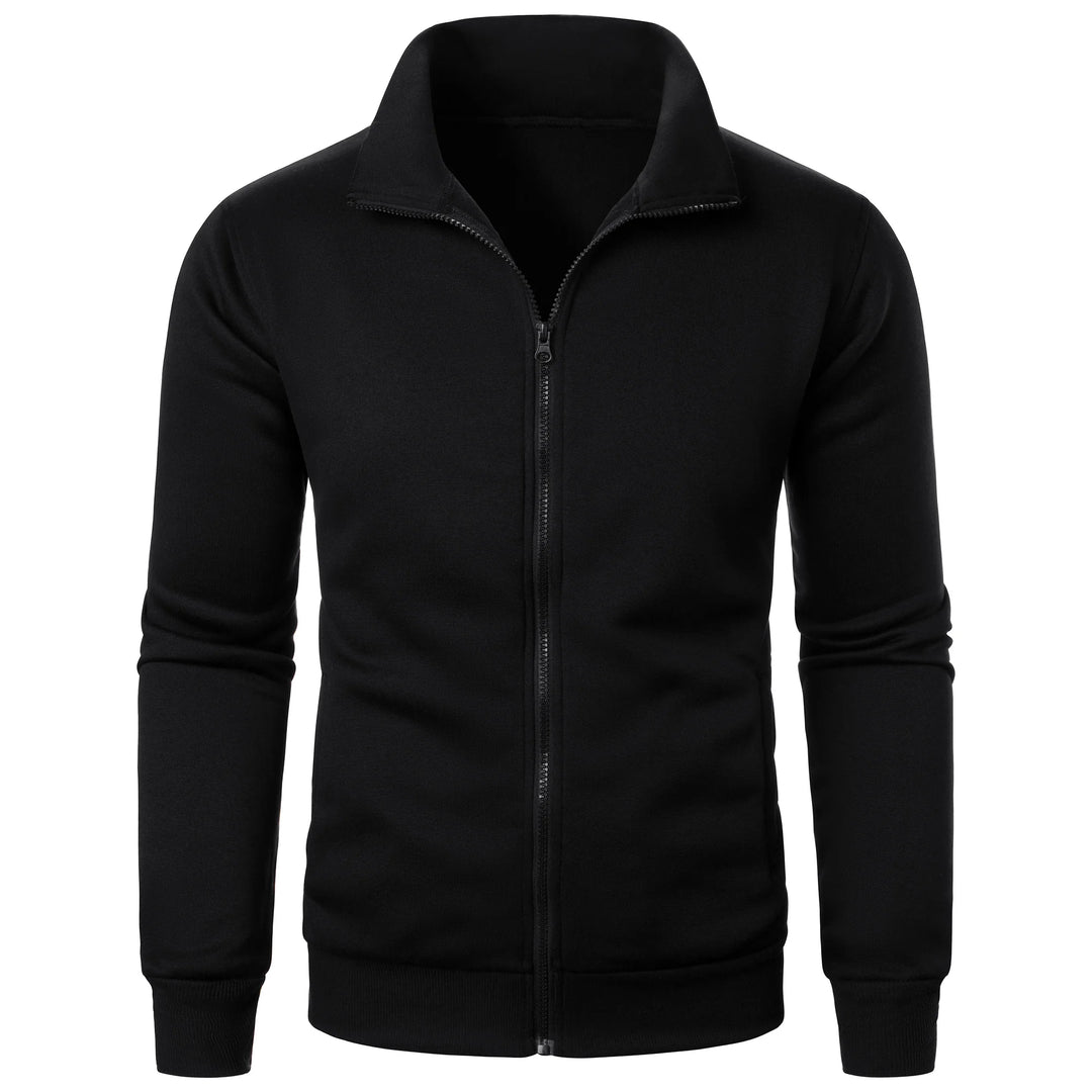 Men's casual sports zipper stand collar hoodie