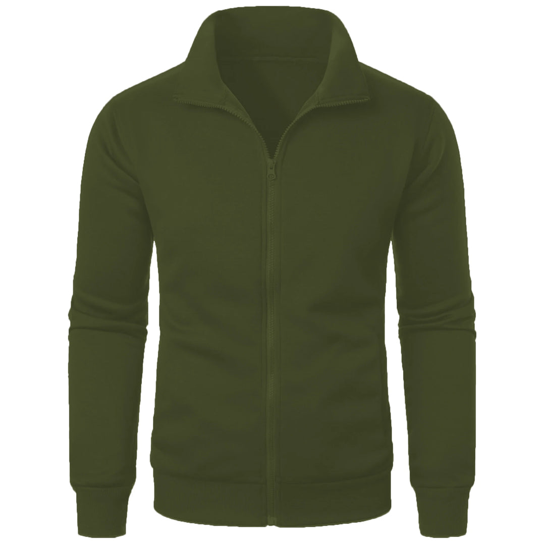 Men's casual sports zipper stand collar hoodie