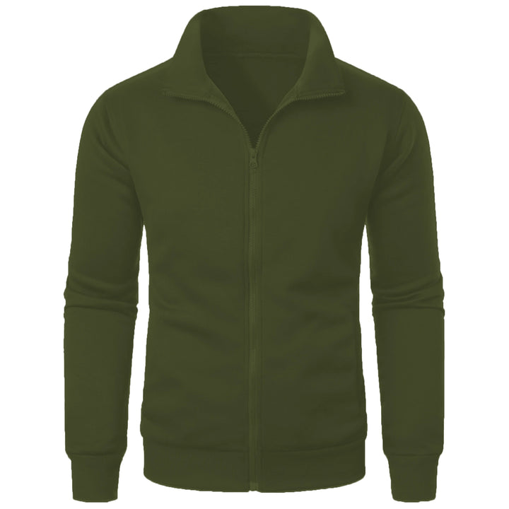Men's casual sports zipper stand collar hoodie