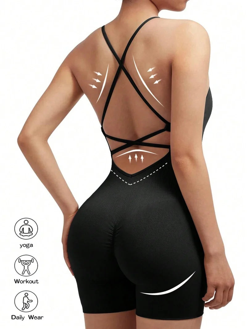 Fitness Jumpsuit Women Cross