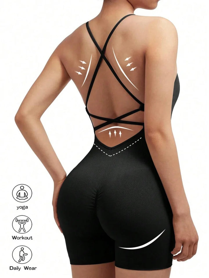 Fitness Jumpsuit Women Cross