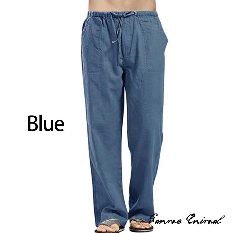 Fashion Mens Linen Wide Pants