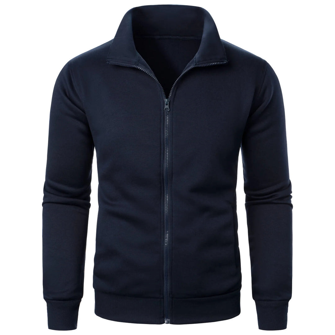 Men's casual sports zipper stand collar hoodie