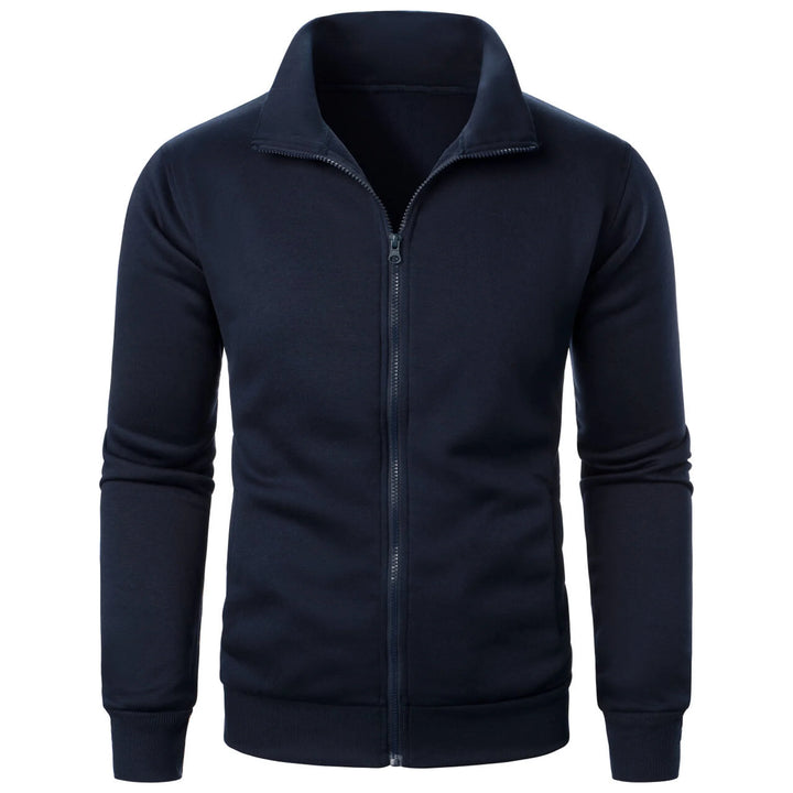 Men's casual sports zipper stand collar hoodie