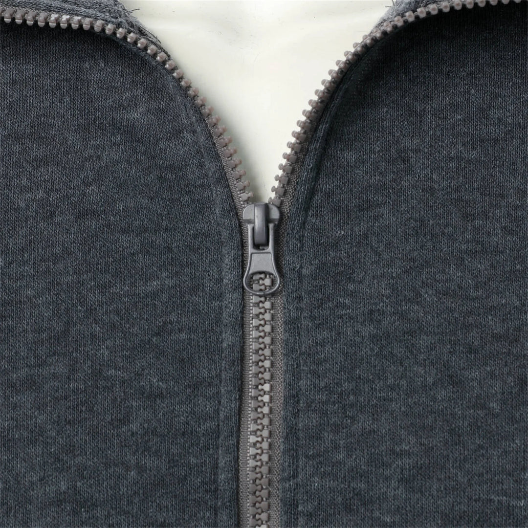 Men's casual sports zipper stand collar hoodie