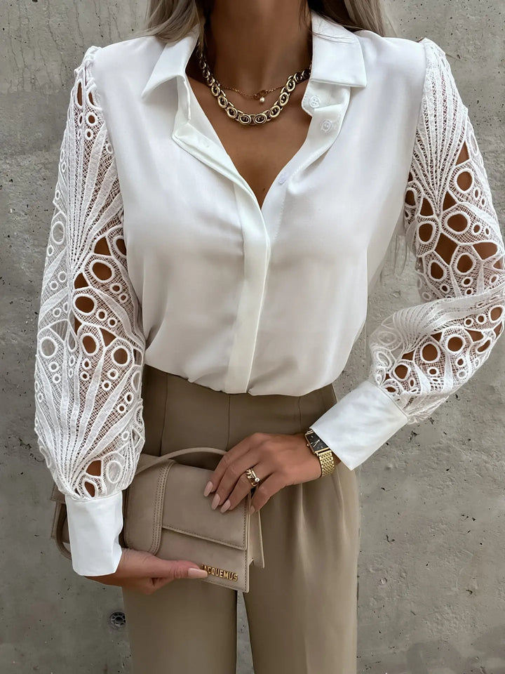 Women Elegant Solid Chiffon Blouse