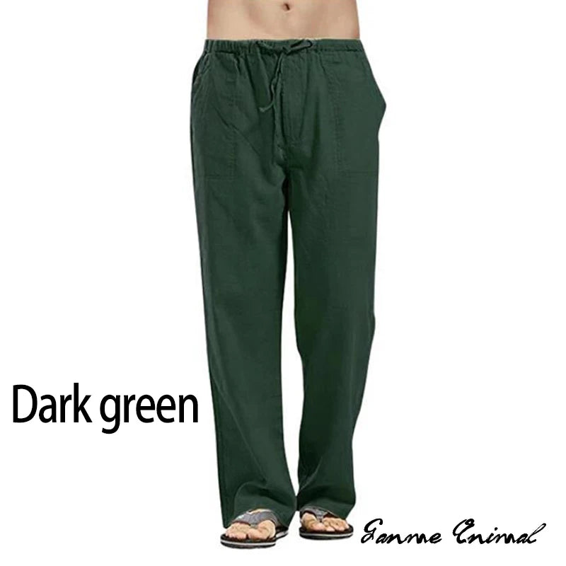 Fashion Mens Linen Wide Pants