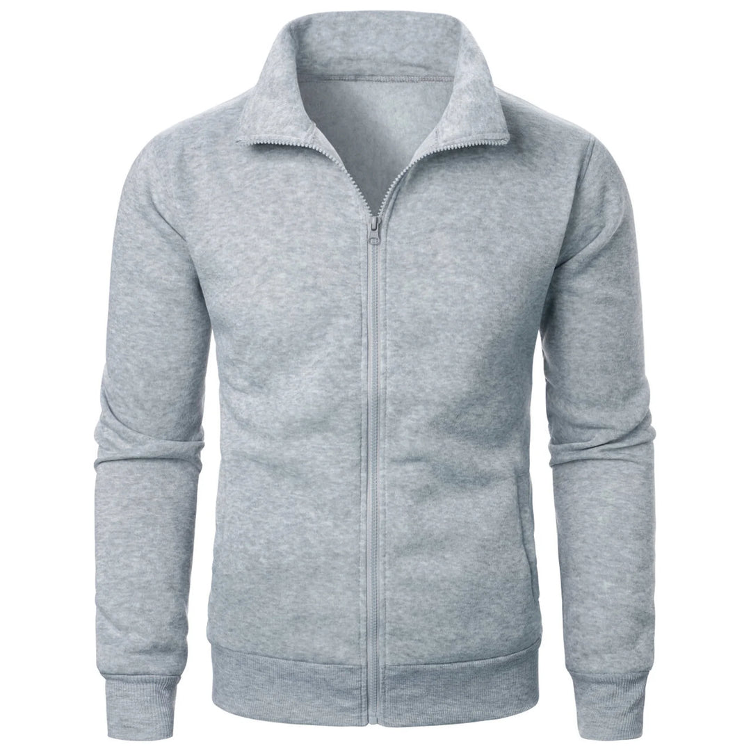 Men's casual sports zipper stand collar hoodie