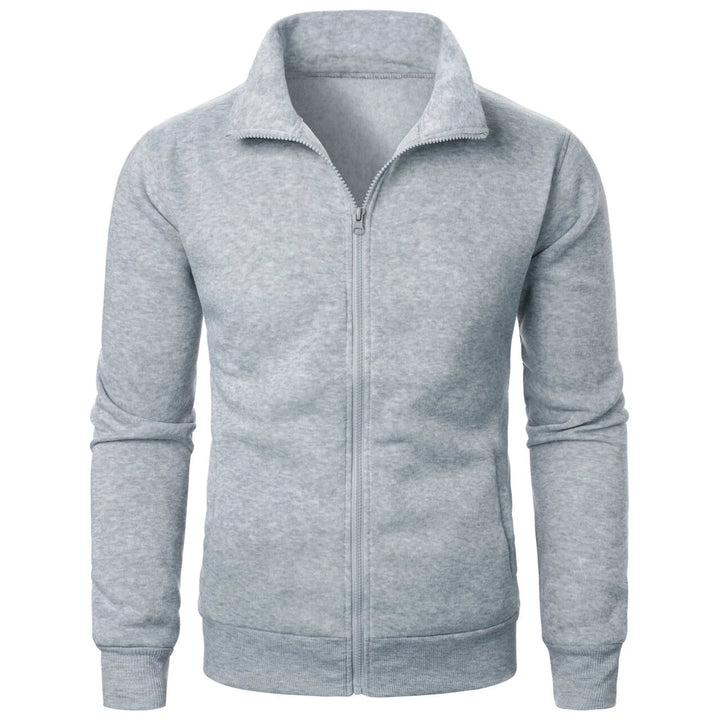 Men's casual sports zipper stand collar hoodie