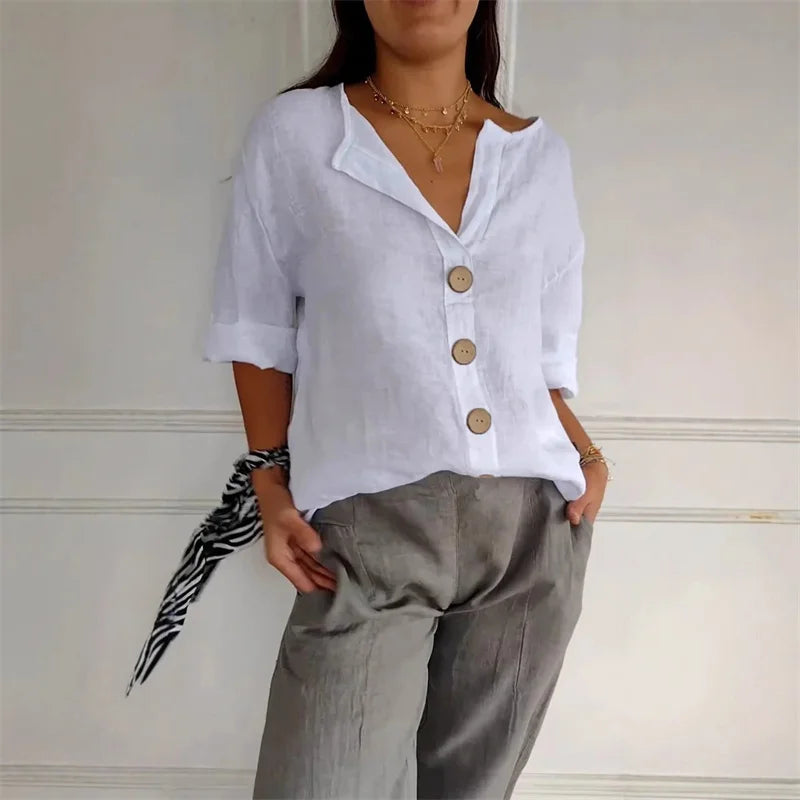 Relaxed Linen Blouse