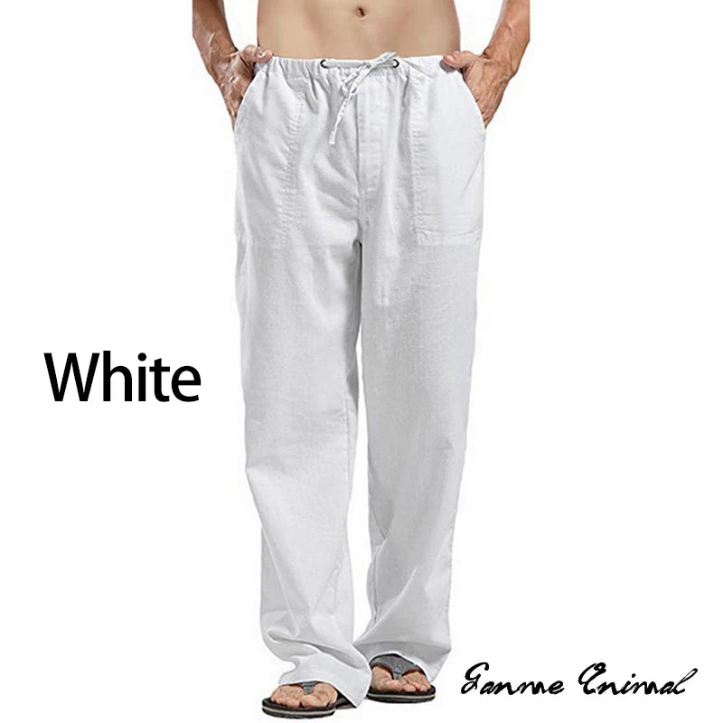 Fashion Mens Linen Wide Pants