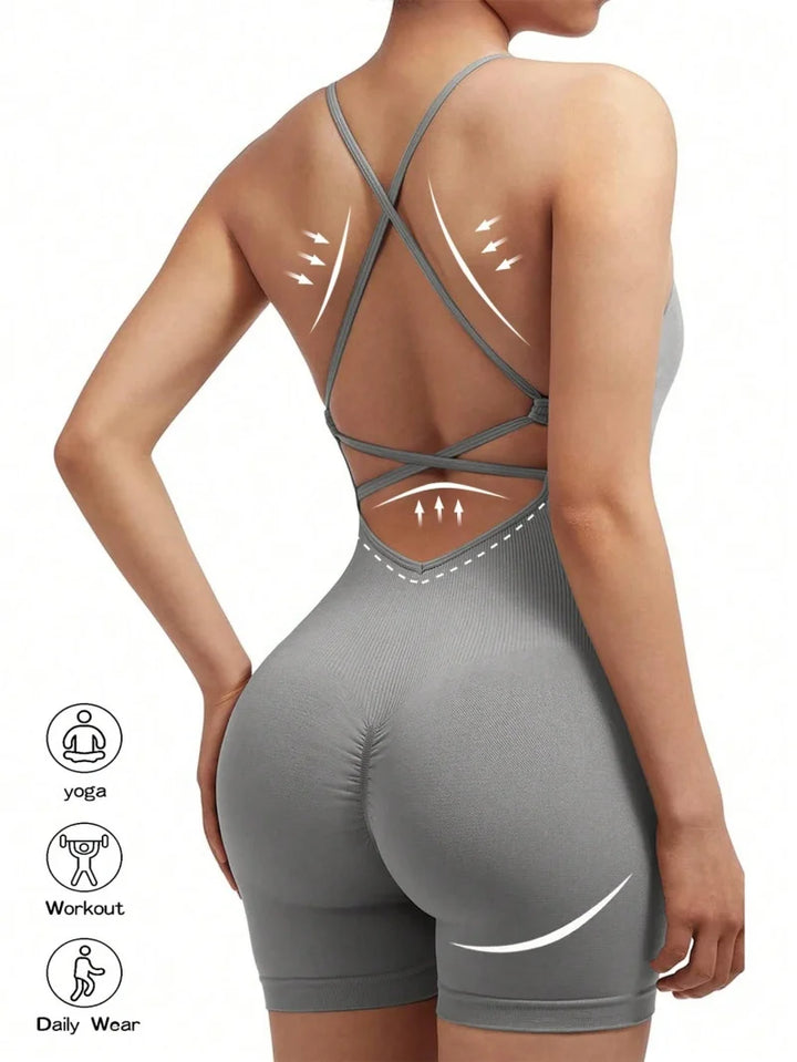 Fitness Jumpsuit Women Cross