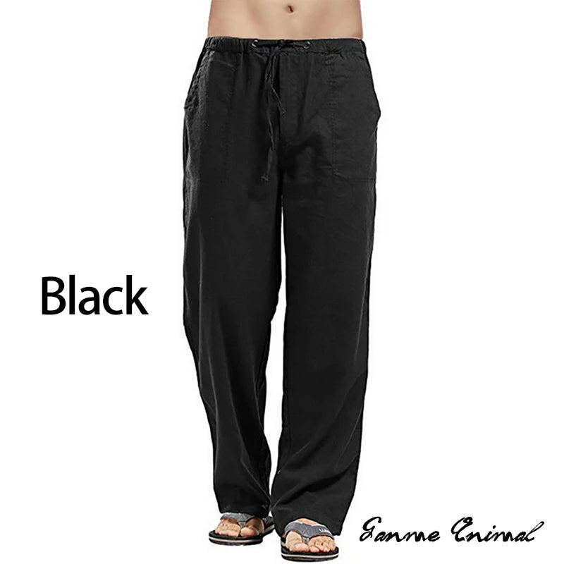 Fashion Mens Linen Wide Pants