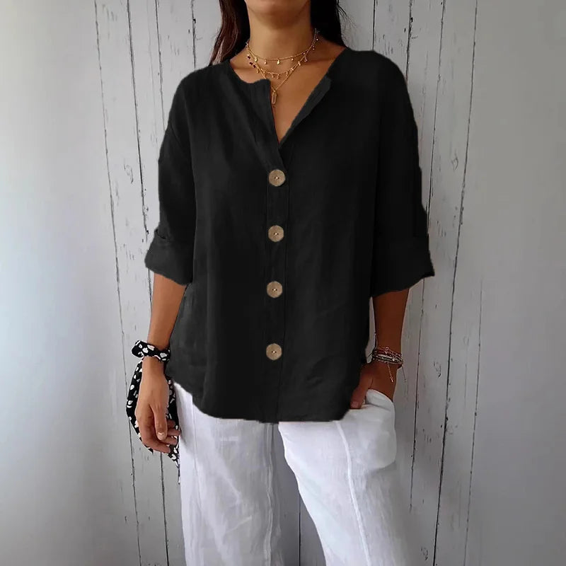 Relaxed Linen Blouse