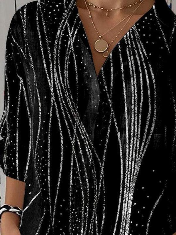 Casual Black Long Sleeve Top