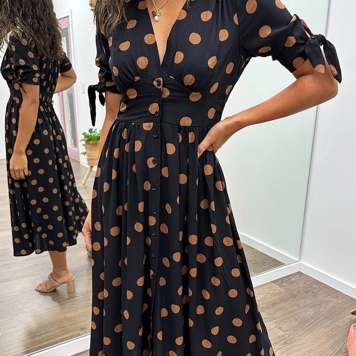 Mila | Polka Dot V-Neck Dress
